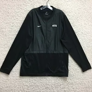 Nike TCU Horned Frogs Jacket Extra Large Mens Black Full Zip Pockets Football XL - Picture 1 of 13