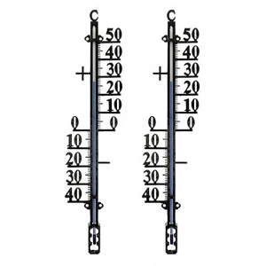 2 Stück Metall Thermometer Set 27cm für Innen Zimmer Außen Garten Balkon Analog - Bild 1 von 8