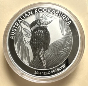 2014 {1} KILO AUSTRALIAN KOOKABURRA 32.15 TROY OZ .999 SILVER - Picture 1 of 2