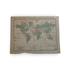1881 World Map Showing the Distribution of Volcanos & Earthquakes. Authentic