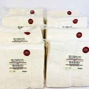LOTE DE 8 ALMOHADILLAS FACIALES DE ALGODÓN ORGÁNICO Y SIN BLANQUEAR MUJI 180 piezas HECHAS EN JAPÓN - Imagen 1 de 7