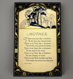 Antiguo poema PF Volland "Madre" de John Jarvis Holden impresión Art Nouveau de 1920 - Imagen 1 de 1