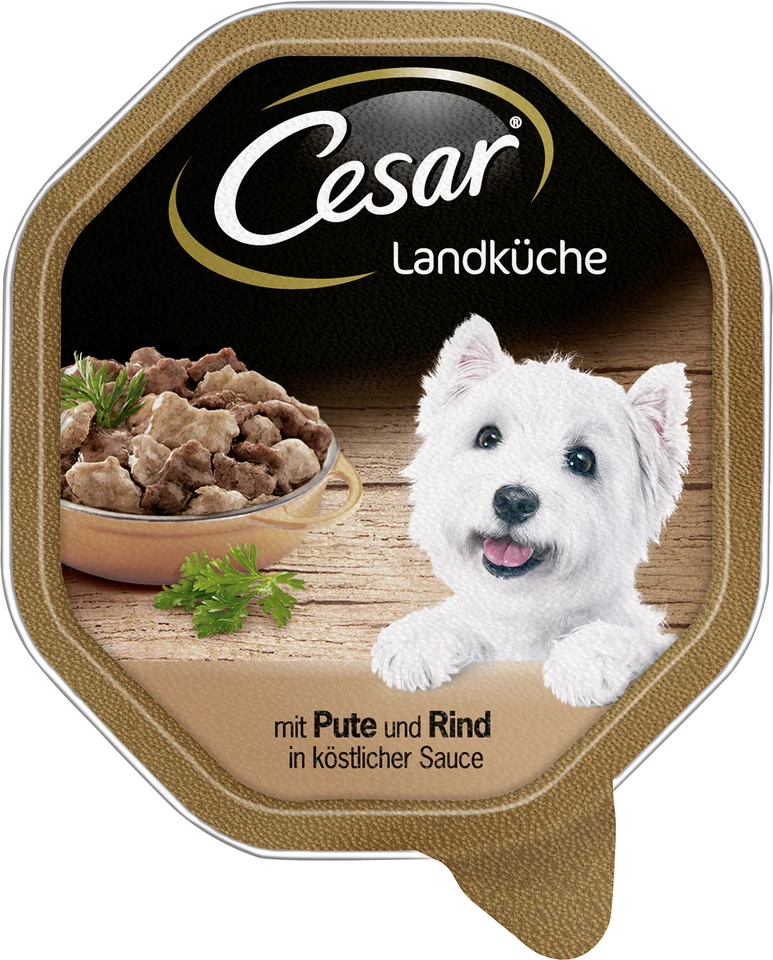 Cesar Nassfutter Landküche mit Pute und Rind in köstlicher Sauce 150g - Bild 1 von 1