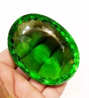 Certified Natural 2000 Ct Big Size AAA Green Topaz Oval Cut Loose Gemstone - Image 1 of 4