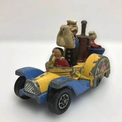 Corgi Juniors Popeye Paddle Wagon Vintage Diecast Car  Made Olive Bluto 1970s - Image 1 of 4