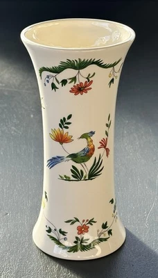 VASE EN FAIENCE DE GIEN DECOR OISEAU DE PARADIS - Photo 1/4