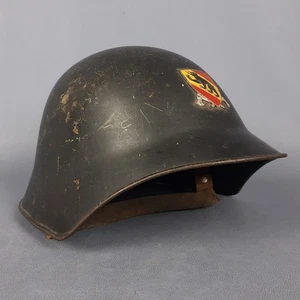 Antico Elmetto Militare In Metallo WW1 Cantone Berna Svizzera Collezione Xx Sec. - Picture 1 of 12