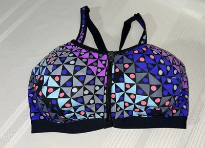 Sujetador deportivo 36DDD Victorias Secret multicolor con aros forrado cierre frontal almohadilla Foto 1 de 4