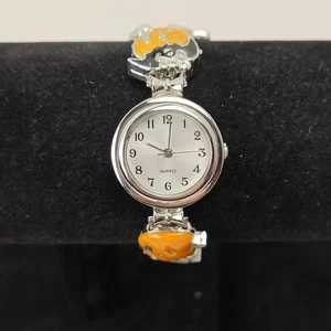 Reloj Halloween Dijes Diapositivos Mujer 24mm Tono Plata Batería Nueva 6.75" - Imagen 1 de 18