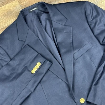 Lauren Ralph Lauren Blazer Mens 42R Blue Macys Wool Gold Button Sport Jacket - Image 1 of 4