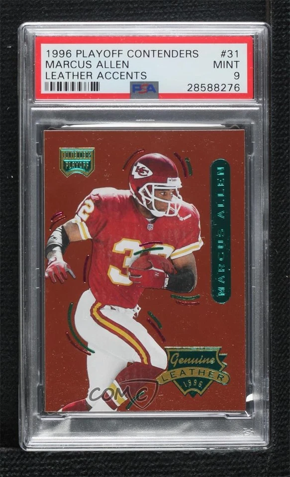 1996 Playoff Contenders Leather Accents Marcus Allen #31 PSA 9 MINT HOF - Image 1 of 2