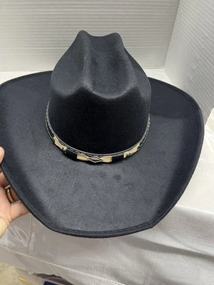 Sombreros Summit MX Lana Imitación Fieltro Negro Ganadero Vaquero Sombrero M (13) Foto 1 de 4