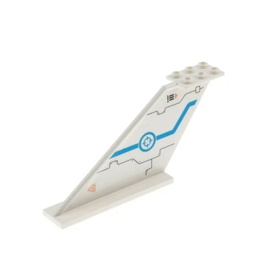 1x Pegatina Lego Tail 12x2x8 Blanco Timón Trasero Avión 87614pb006L Foto 1 de 2