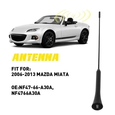 Mástil de antena aérea de radio AM/FM negro con tornillos metálicos para Mazda Miata 2006-2013 Foto 1 de 4