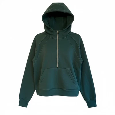 Acogedor Danskin con capucha costilla mixta 1/2 cremallera para mujer XL verde oscuro bolsillo canguro Foto 1 de 4