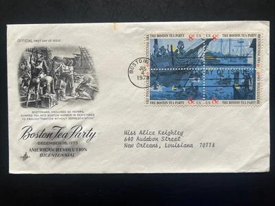 1480-83 Boston Tea Party (Blk of 4) FDC Art Craft Jul 4, 1973 Boston MA - Image 1 of 2