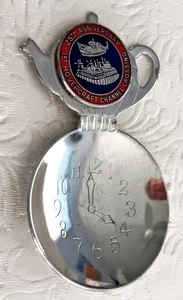 Metal & Enamel Teapot Kettle Shape w/Clock 25TH ANNV. 1ST HOVERCRAFT CROSSING - Picture 1 of 2