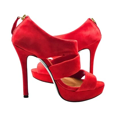 Sandalia Steve Madden Mujer Plataforma Tacón Alto Talla 5.5 Gamuza Stiletto Sirena Foto 1 de 4