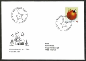 SE65 SWITZERLAND 2008 Cover with special cancel Christmas fair Wienacht-Tobel - Picture 1 of 1