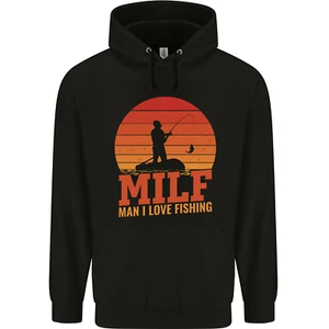 MILF Fishing Funny Fisherman Fathers Day Childrens Kids Hoodie - Picture 1 of 39