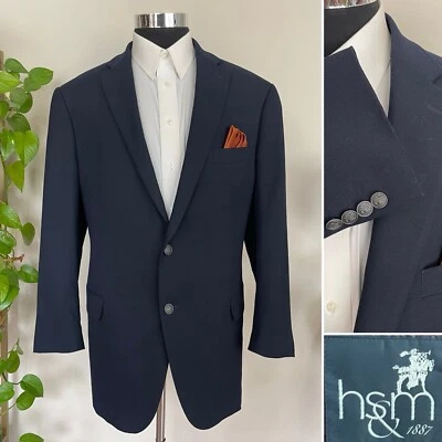 Blazer Abrigo Deportivo de Lana Hart Schaffer Marx Dos Botones Botones Metal 48R Foto 1 de 4