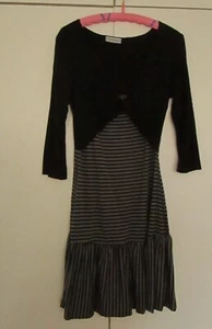 Damenkleid, mit langem Arm, schwarz/grau, Größe 36/38, gebraucht - Bild 1 von 2