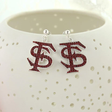 FSU, FLORIDA STATE SEMINOLES Earrings Crystal, Jewelry, SPARKLE & SHINE, College Cover