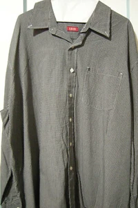 2XL Men's IZOD Luxury Sport Button Front Shirt, Black White Small Check Pattern - Picture 1 of 2