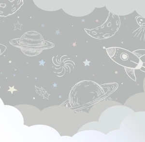 UWalls Kids Space Mural Wallpaper – 2.6 x 2.6m – Self-Stick + Varnish – RRP £331 - Afbeelding 1 van 3