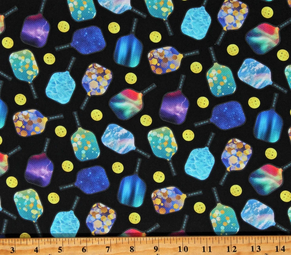 Paletas de pickleball de algodón equipo deportes estampado de tela negra por D668.76 Foto 1 de 1