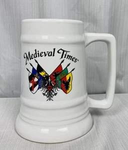 Medieval Times Beer Stein Large Coffee Mug Tea Cup Flags Crest Royal Banquet - Picture 1 of 6