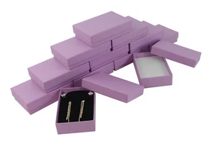 Purple Earring Vibrant Pendant White Black Insert Storage Display Gift Box - Picture 1 of 6
