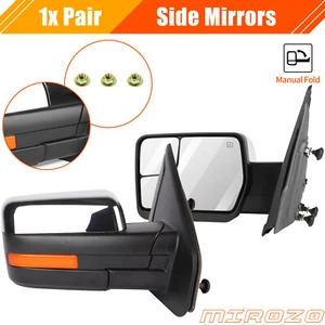 1 Pair Power Mirrors Heated Signals Chrome For 2004-2014 Ford F-150 Truck - Picture 1 of 7