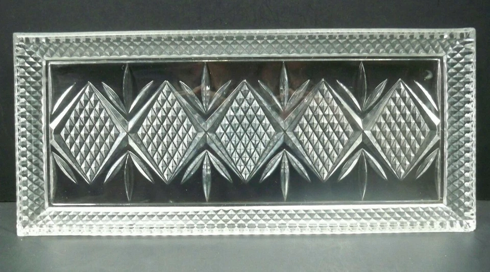 Antique EAPG Rectangle Glass 12" Tray Trinket Dish Unknown Maker - Image 1 of 4