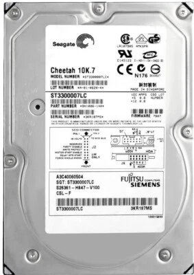 Hard Drive Fujitsu A3C40060504 300GB 10000U/Min 8MB SCSI U320 ST3300007LC 3.5'' - Image 1 of 3
