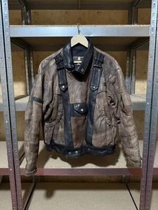 Vintage 80’s Real Leather Motorcycle Pilot Bikers Men’s Brown Jacket Size XL - Picture 1 of 20