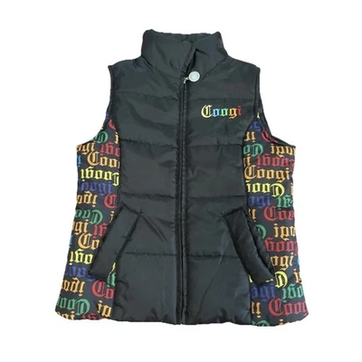 COOGI Puffer Vest Womens Medium Logomania Streetwear Hip Hop Colorful 90s Urban - Image 1 of 3