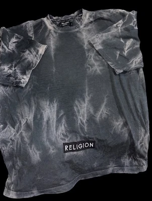 CAMISETA RELIGION LOGO ÁCIDO CARBÓN LAVADO Talla: L Foto 1 de 4