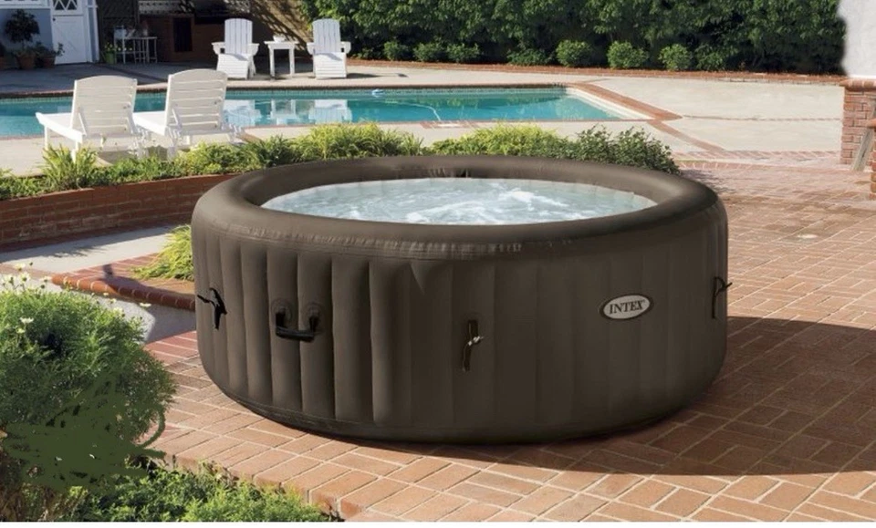 Bañera de hidromasaje cuadrada inflable spa Intex 28451EP PureSpa Plus Greystone, 94 x 28" Foto 1 de 1