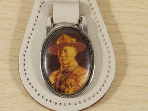 Vintage Leather Keychain The Boy Scouts Lord Baden Powell Founder - Picture 1 of 5