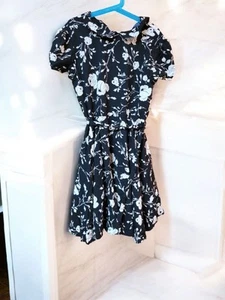 Polo Ralph Lauren Black Floral Dress 14 - Picture 1 of 3