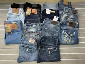 Lotto 14 jeans denim misti donna Levis Hudson True Religion rivenditore alcuni nuovi con etichette - Foto 1 di 16