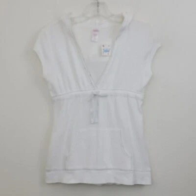 NUEVO CON ETIQUETAS Justice Sudadera con Capucha Blanca Manga Gorra Bling Top Niñas L 14 Foto 1 de 4