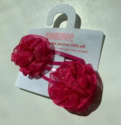 Gymboree Hada Moda Organza con Volantes Flor Clip Correas 2pk Nuevo con Etiquetas Foto 1 de 3