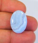 21.CT TOP NATURAL BLUE LACE AGATE OVAL CABOCHON GEMSTONE 23x16x6MM CD=332