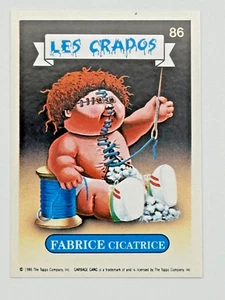1988 Topps Garbage Pail Kids Les Crados #86 Fabrice Cicatrice - Rex reparado - Imagen 1 de 2