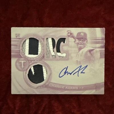 2019 Topps Triple Threads Chance Adams WHITE WHALE 1/1 Patch Auto Yankees - Image 1 of 3