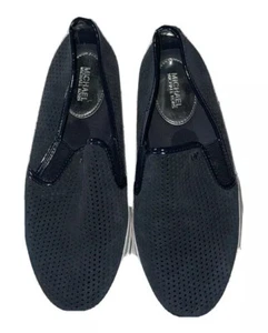 Michael Kors Brett Suede Leather Slip On Sneakers Women's Navy Blue Size 7 - Picture 1 of 7