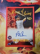 Pete Alonso 2023 Topps Archives King Of Swing Red Auto 2/10 New York Mets