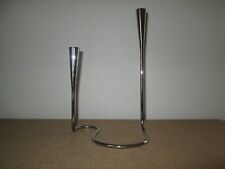 Danish Design Silver-Tone Serpentine Double Candle Holder Candlestick